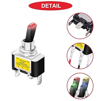 Amazon.co.jp: MKBKLLJY 4 個点灯トグルスイッチ DC 12V 30A